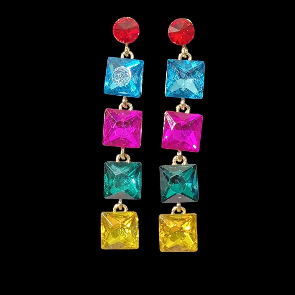 Colorful Geometric Drop Earrings